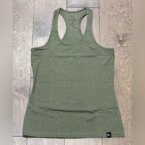Rokwolf Women's Burnt Olive Soft Pima Cotton Racerback Lounge Tank, Size Small